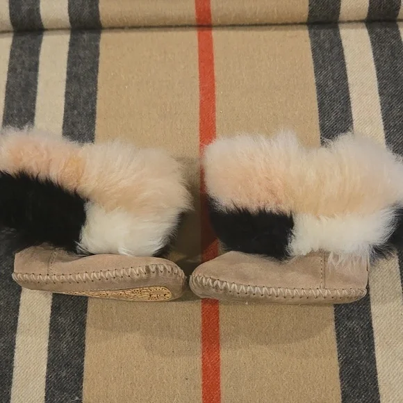 UGG Patchwork Furry Boots Sz 2-3 - Picture 2 of 6